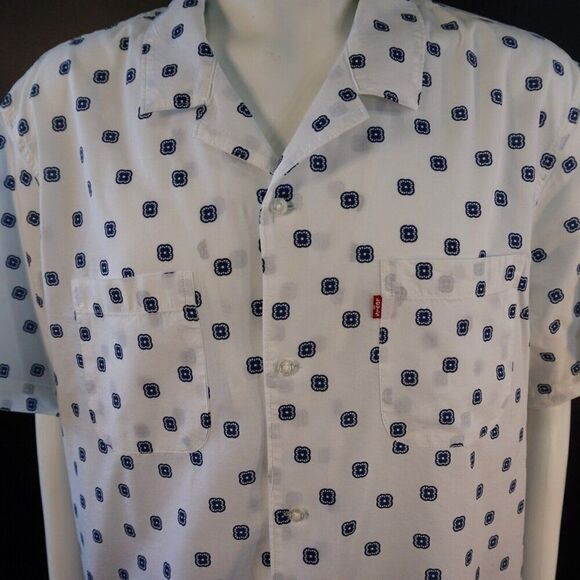 Levi's Mens Shirt Classic Camp Collar Relaxed Fit Size XL Short Sleeve New Gift - Picture 1 of 11